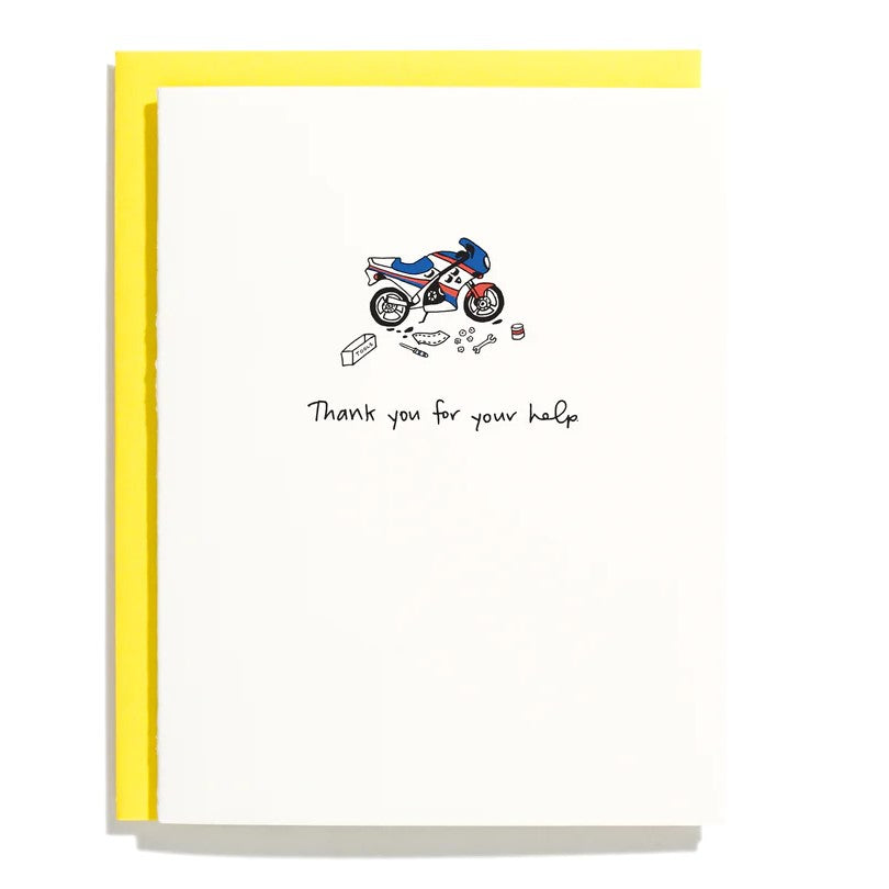 Carte postale de remerciement Motorcycle Thank You Shorthand Press