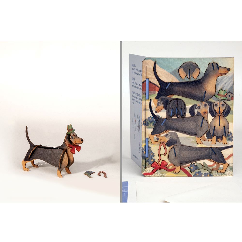 Carte de Vœux Déco 3D Teckel formes Berlin