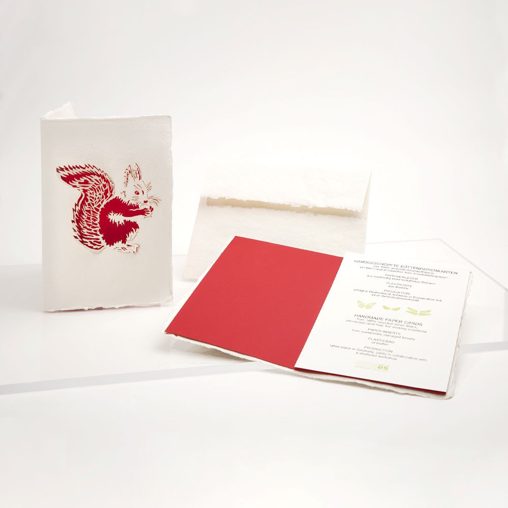 Carte de Vœux en Papier Fait-Main Écureuil formes Berlin