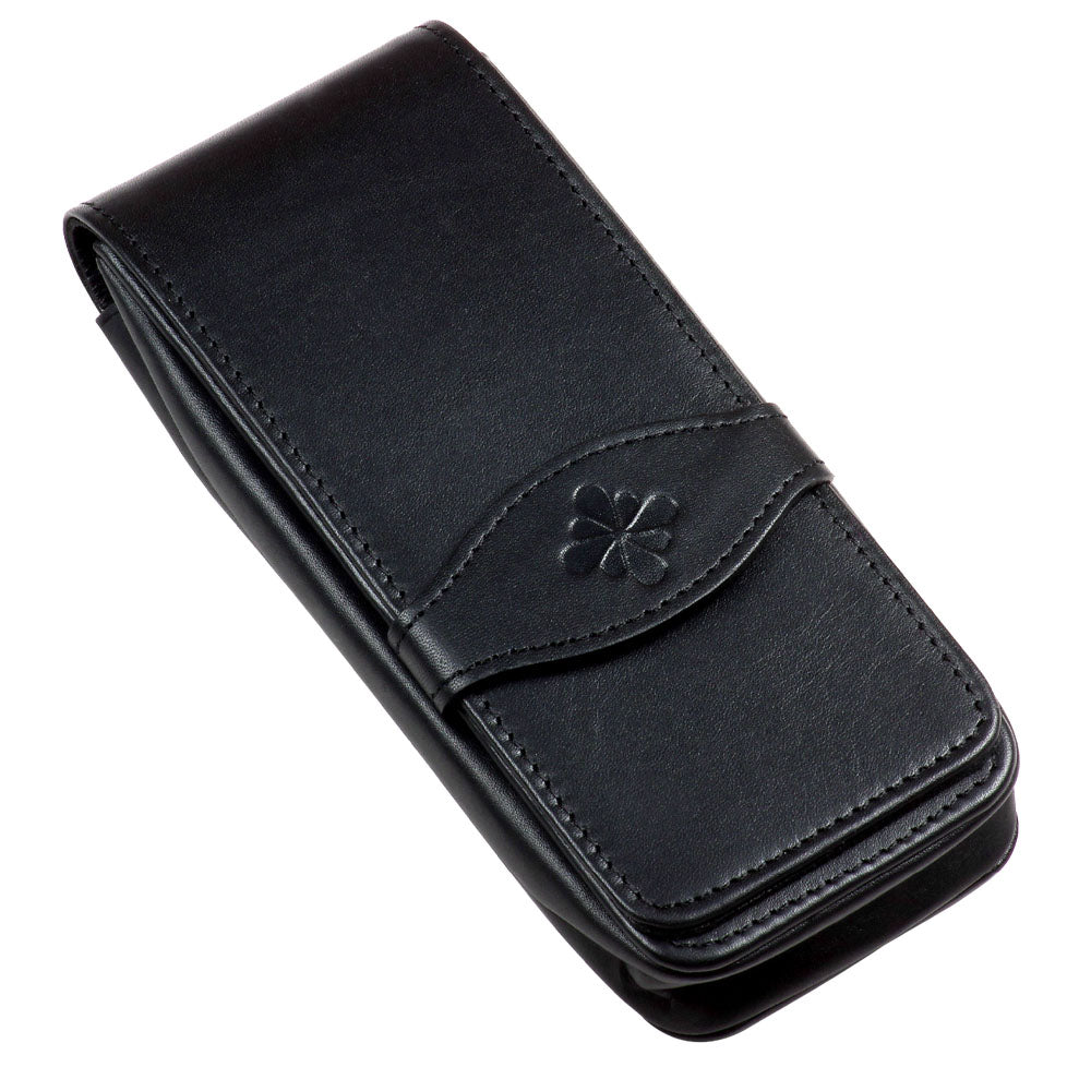 Étui pour 4 Stylos en Cuir "Logo Fleur" Noir Diplomat