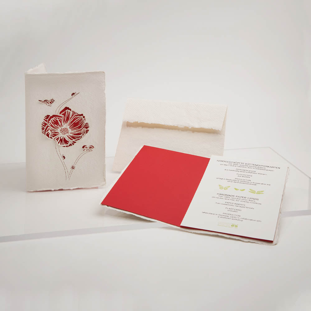 Carte de Vœux en Papier Fait-Main Fleur de Pêcher formes Berlin