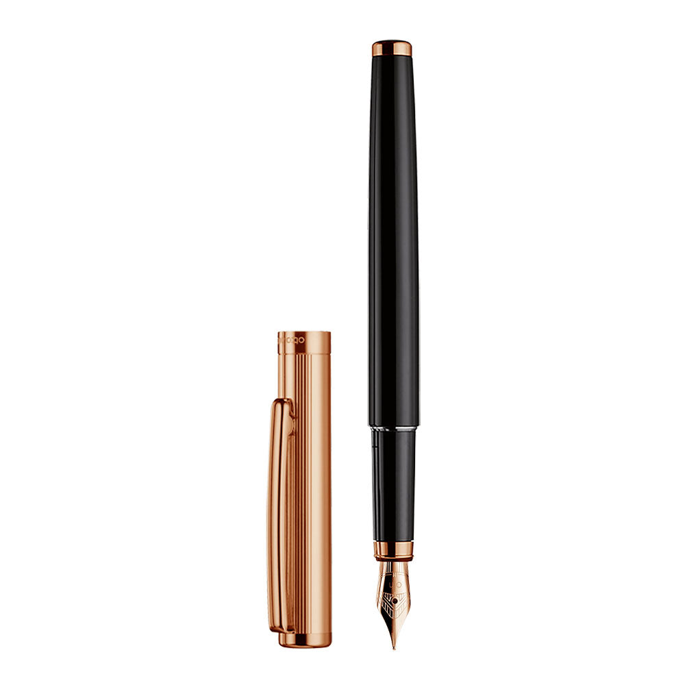 Stylo-Plume Design 01 Noir Or Rose Guilloché M Otto Hutt
