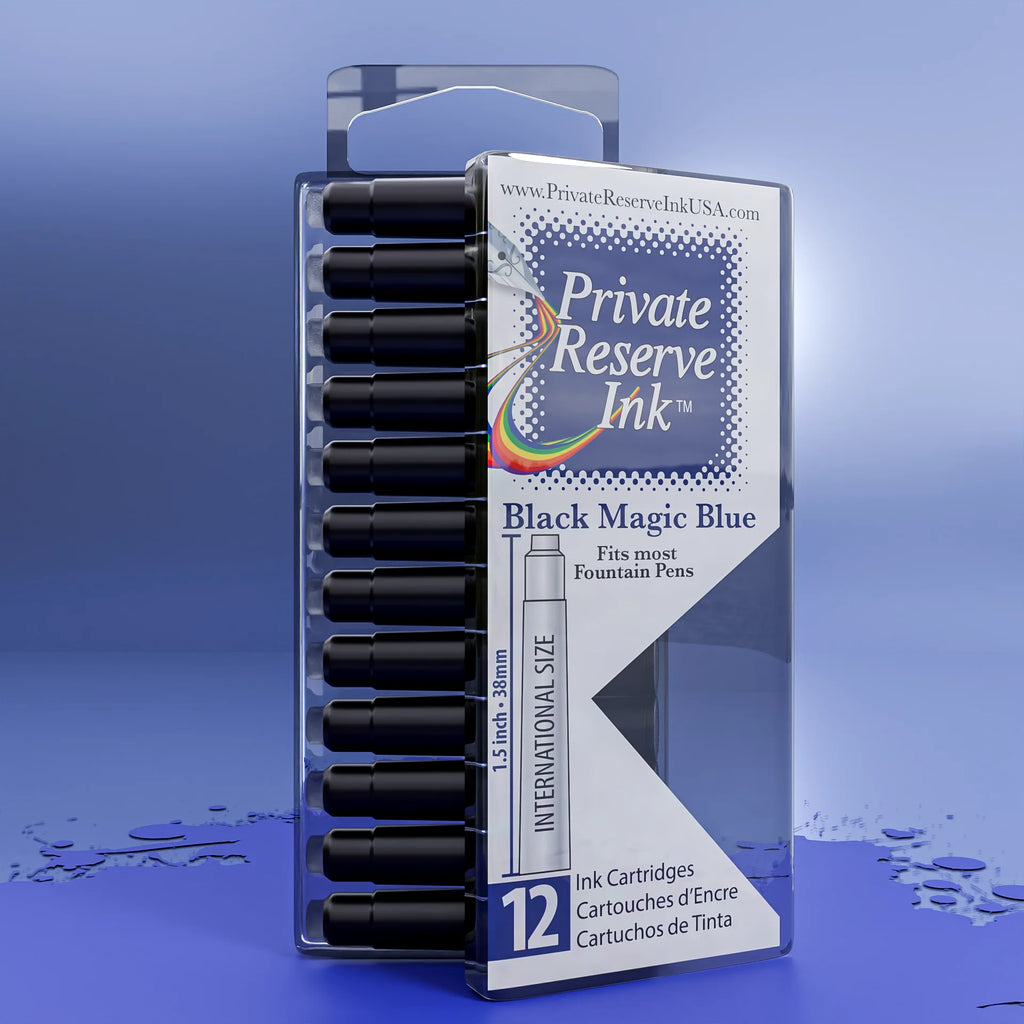 12 Cartouches pour Stylo-Plume Black Magic Blue Private Reserve Ink
