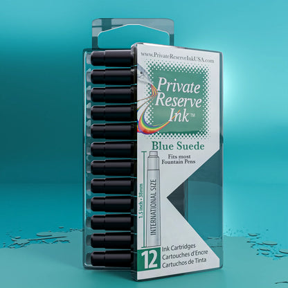 12 Cartouches pour Stylo-Plume Blue Suede Private Reserve Ink
