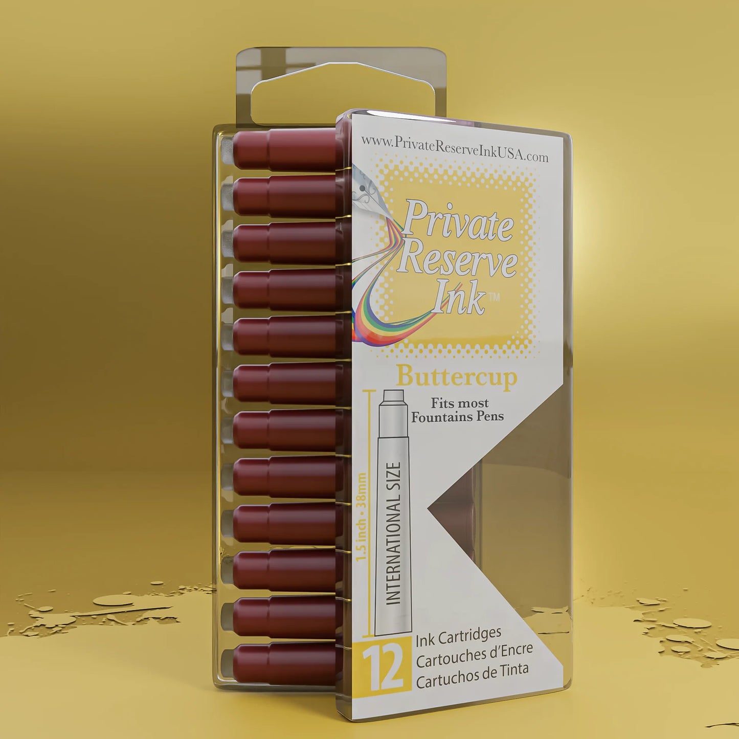 12 Cartouches pour Stylo-Plume Buttercup Private Reserve Ink