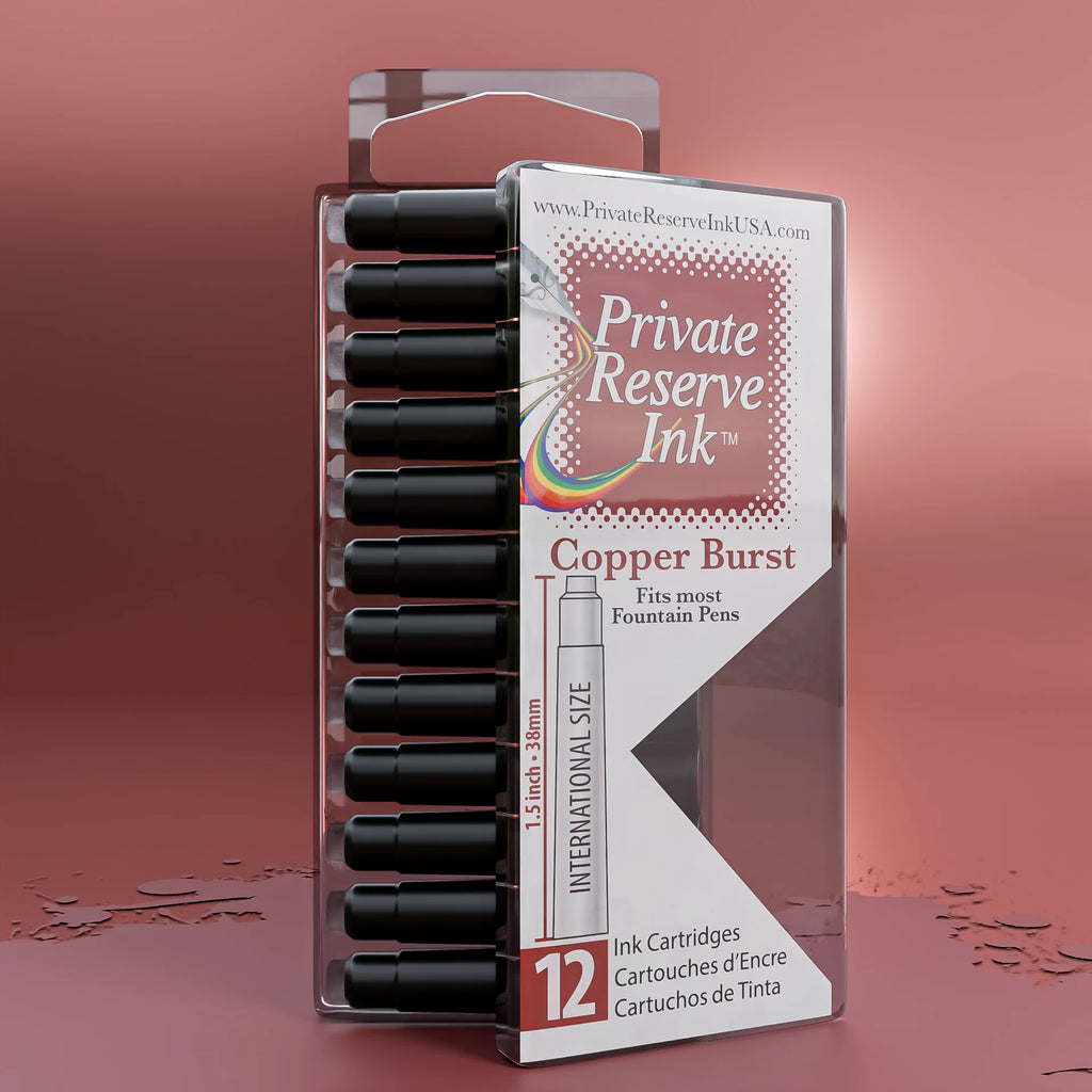 12 Cartouches pour Stylo-Plume Copper Burst Private Reserve Ink