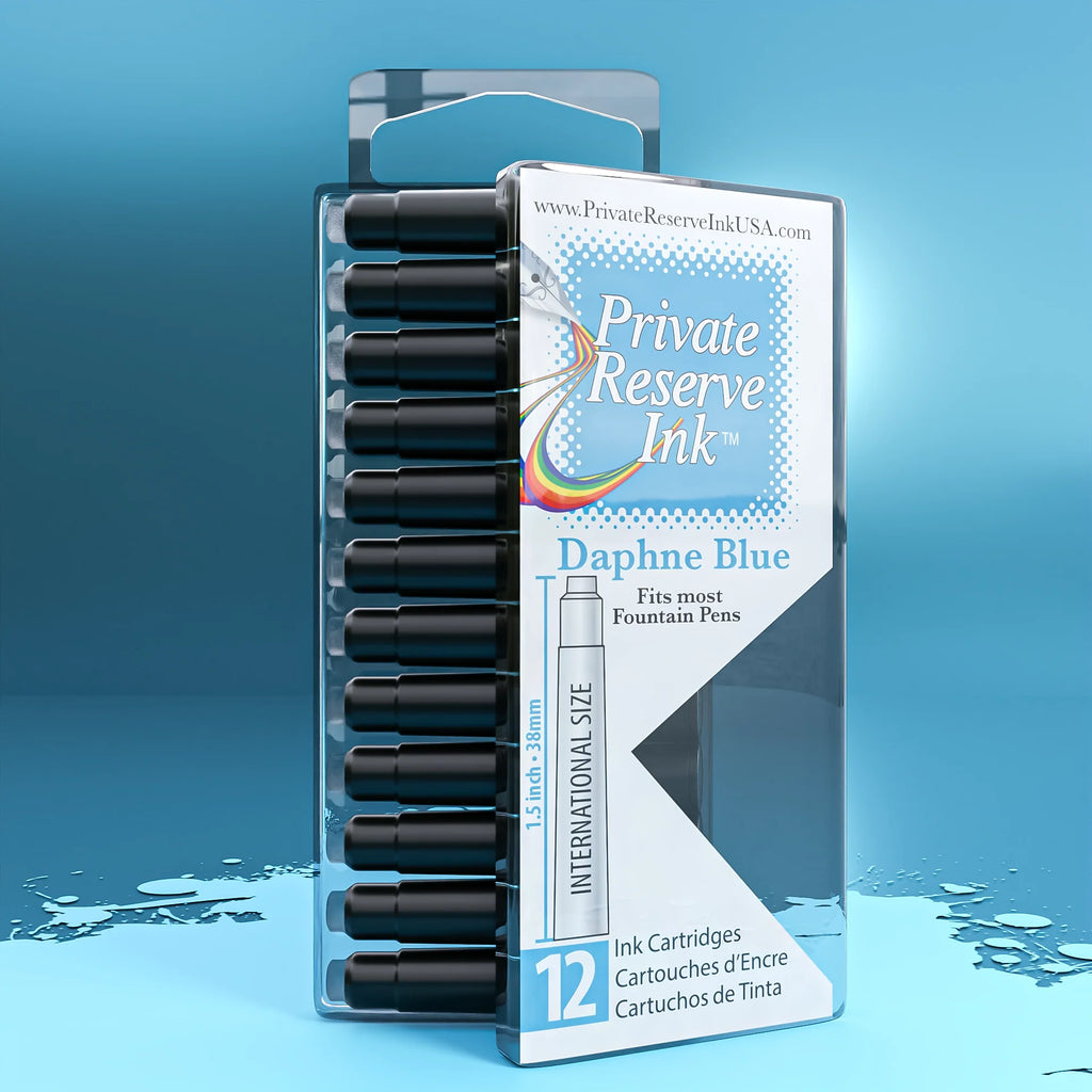 12 Cartouches pour Stylo-Plume Daphne Blue Private Reserve Ink