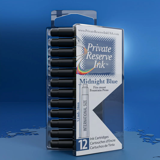 12 Cartouches pour Stylo-Plume Midnight Blue Private Reserve Ink