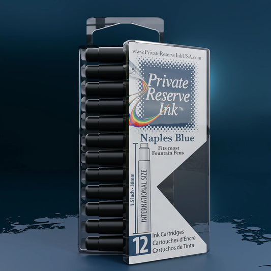 12 Cartouches pour Stylo-Plume Naples Blue Private Reserve Ink