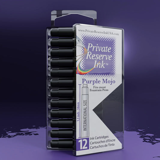 12 Cartouches pour Stylo-Plume Purple Mojo Private Reserve Ink