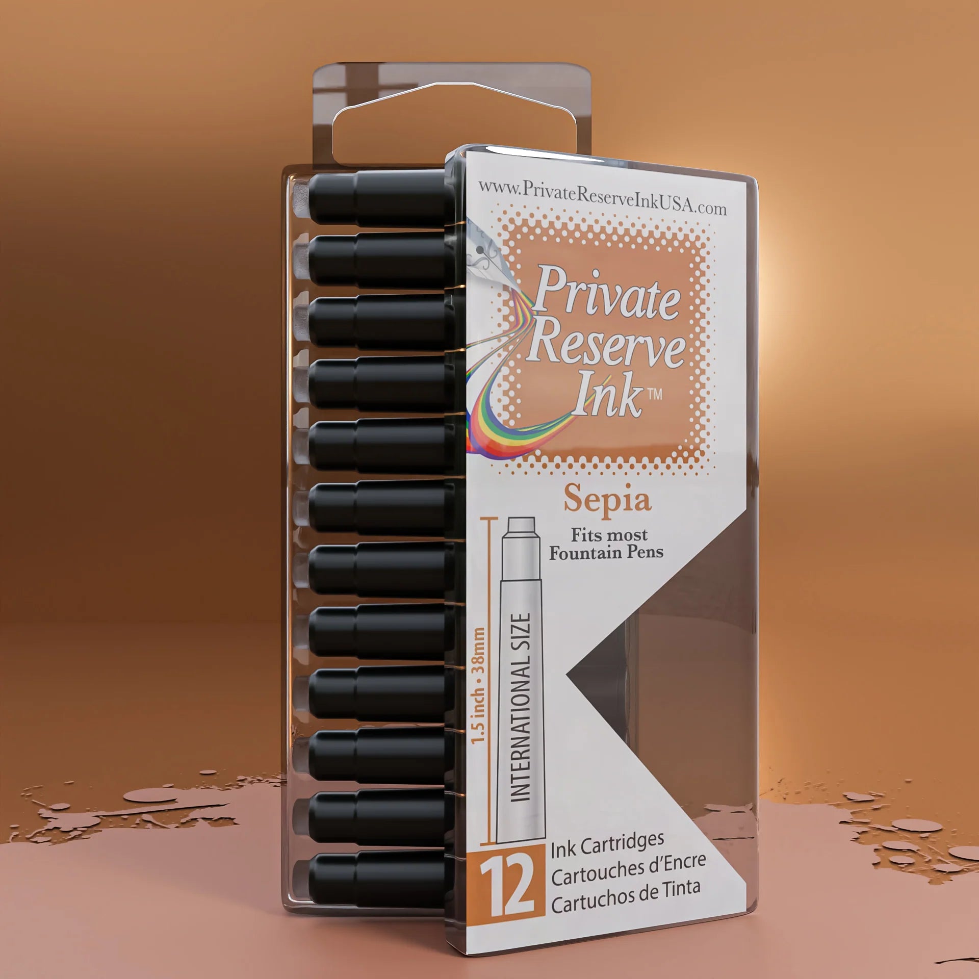 12 Cartouches pour Stylo-Plume Sepia Private Reserve Ink