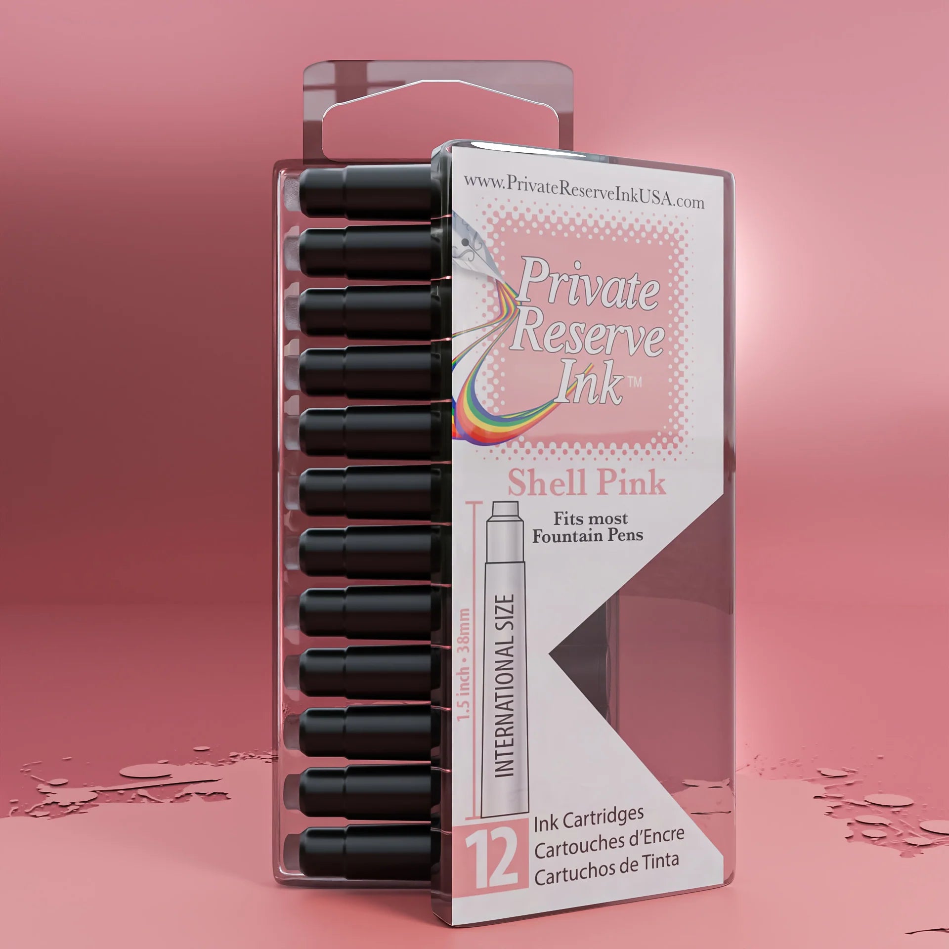 12 Cartouches pour Stylo-Plume Shell Pink Private Reserve Ink