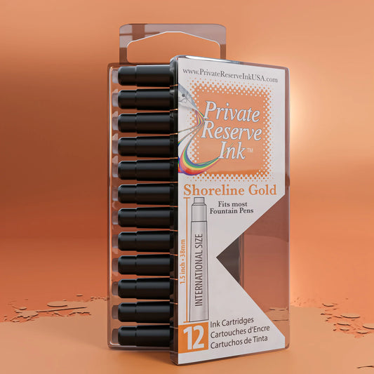 12 Cartouches pour Stylo-Plume Shoreline Gold Private Reserve Ink