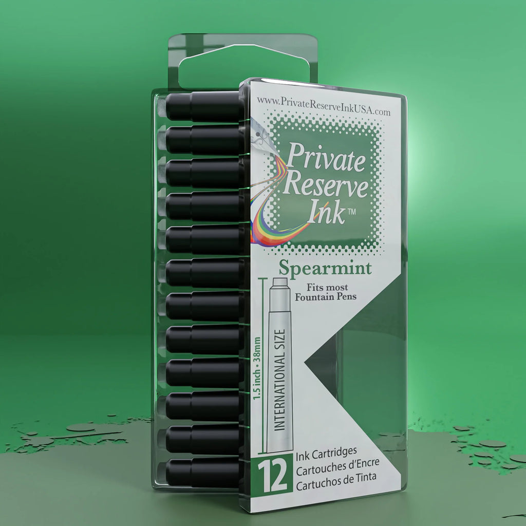 12 Cartouches pour Stylo-Plume Spearmint Private Reserve Ink