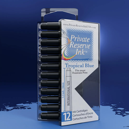 12 Cartouches pour Stylo-Plume Tropical Blue Private Reserve Ink