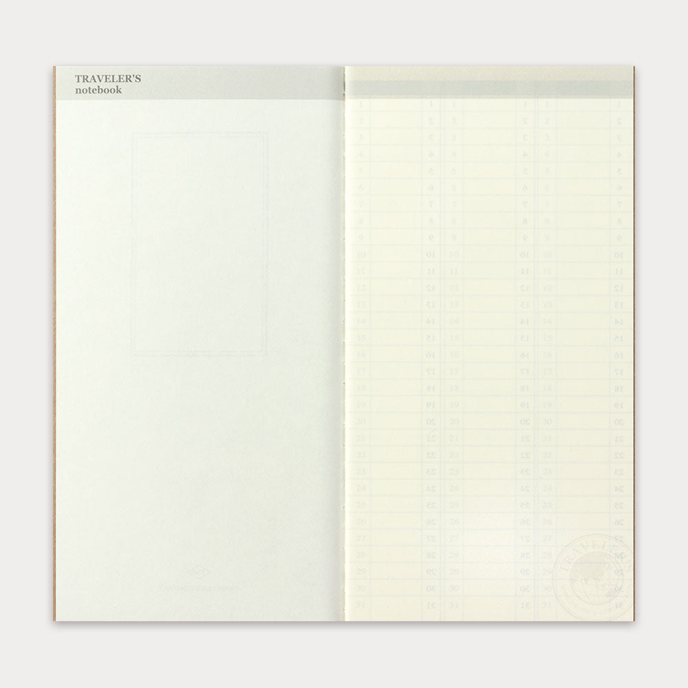 Traveler's Company Recharge Notebook 018 Agenda Semainier