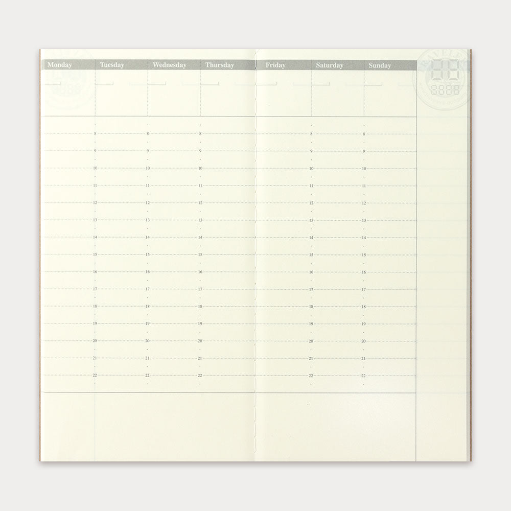 Traveler's Company Recharge Notebook 018 Agenda Semainier
