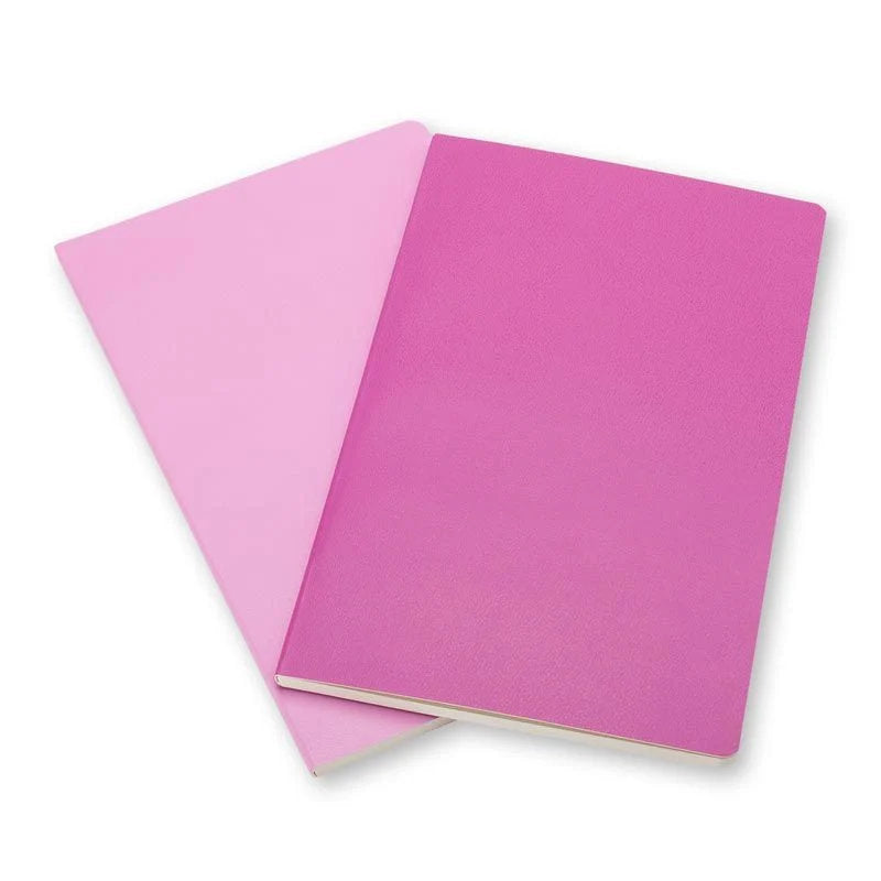 2 Cahiers Volant Grand Format Lignés Rose et Magenta Moleskine