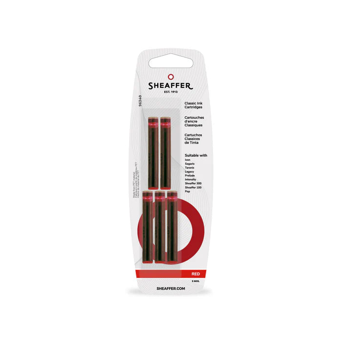 5 Cartouches d'Encre Classiques Rouge Sheaffer