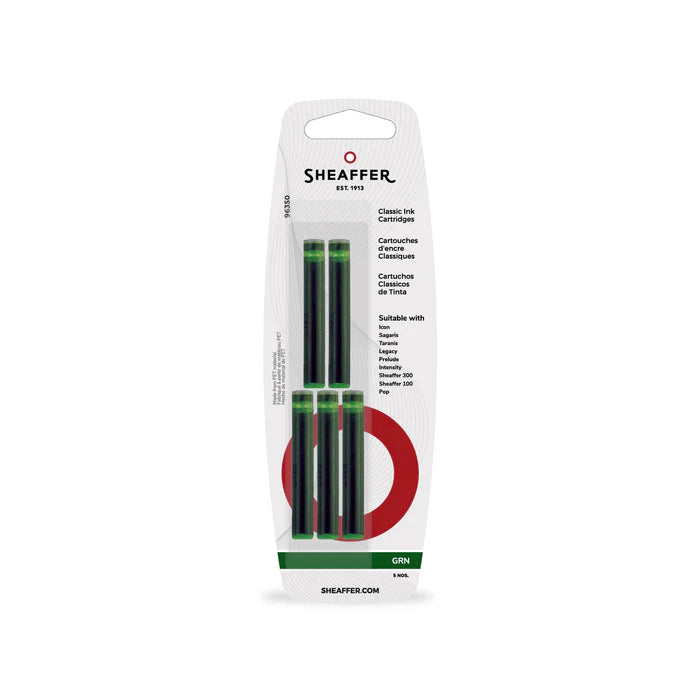 5 Cartouches d'Encre Classiques Vert Sheaffer