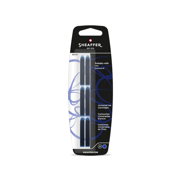 6 Cartouches d'Encre Universelles Bleu Sheaffer