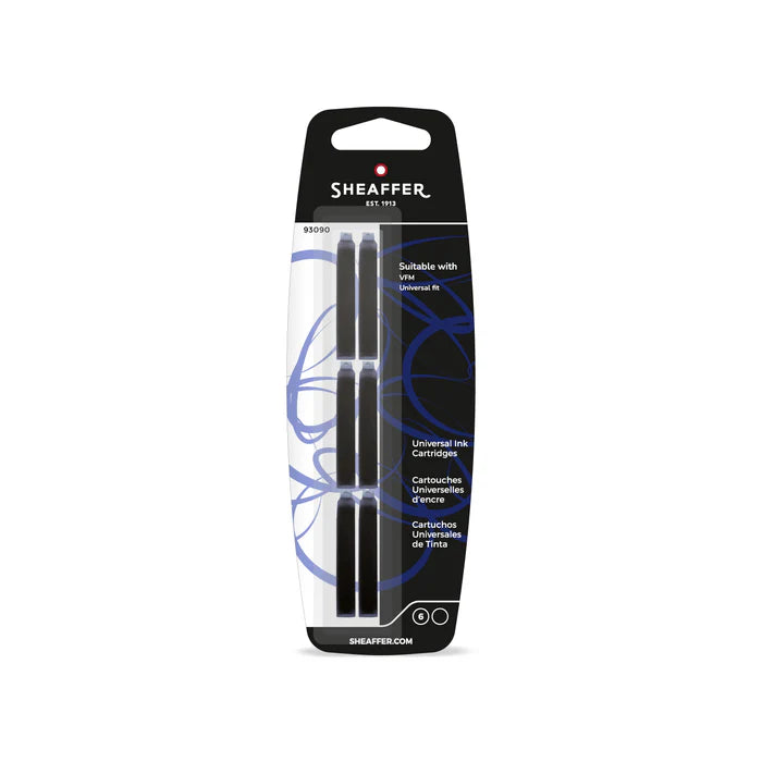 6 Cartouches d'Encre Universelles Noir Sheaffer