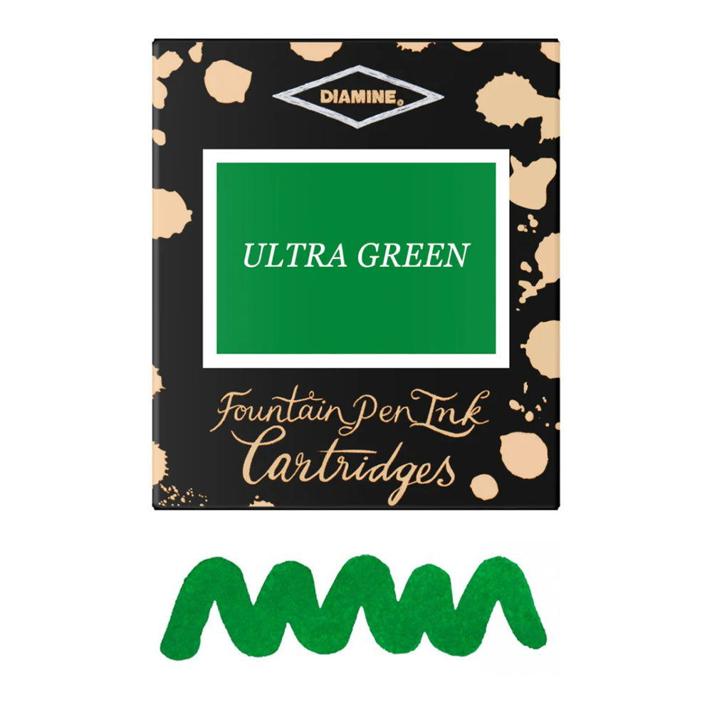 6 Cartouches pour Stylos-Plume Ultra Green Diamine