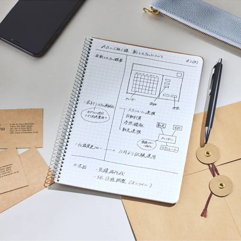 Maruman Cahier Spiral Basic à Carreaux N247ES