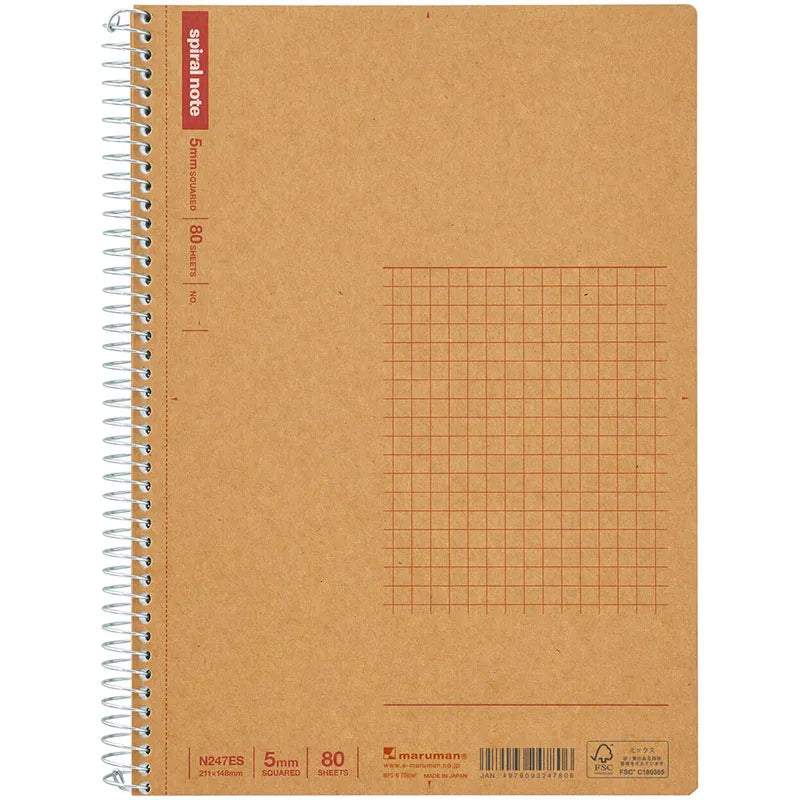 Maruman Cahier Spiral Basic à Carreaux N247ES