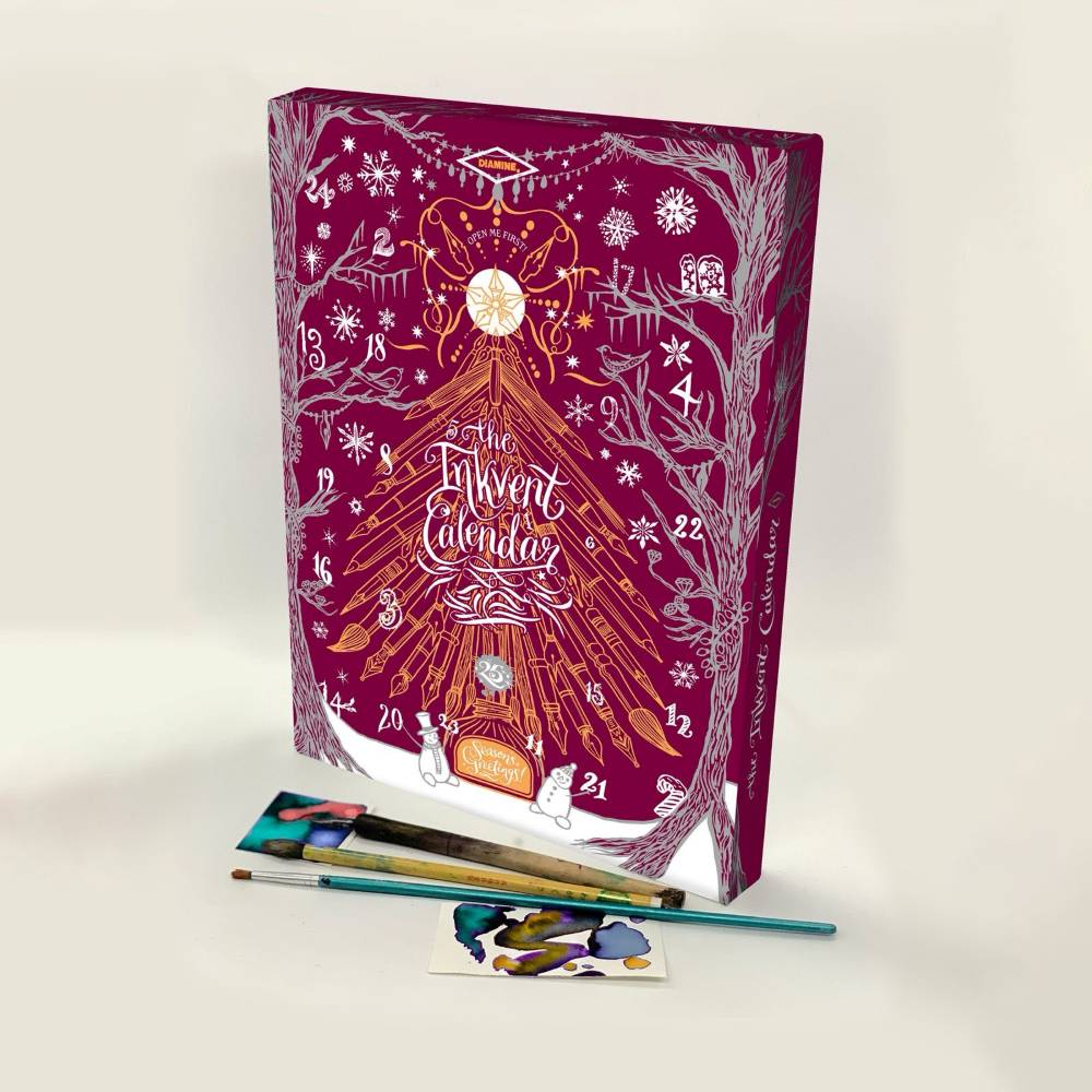 Calendrier InkVent Burgundy Edition - Set de 25 Encres Diamine