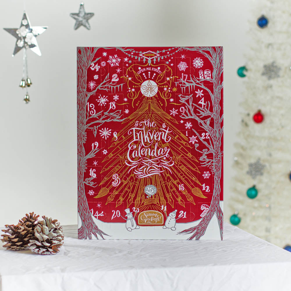 Calendrier InkVent Burgundy Edition - Set de 25 Encres Diamine