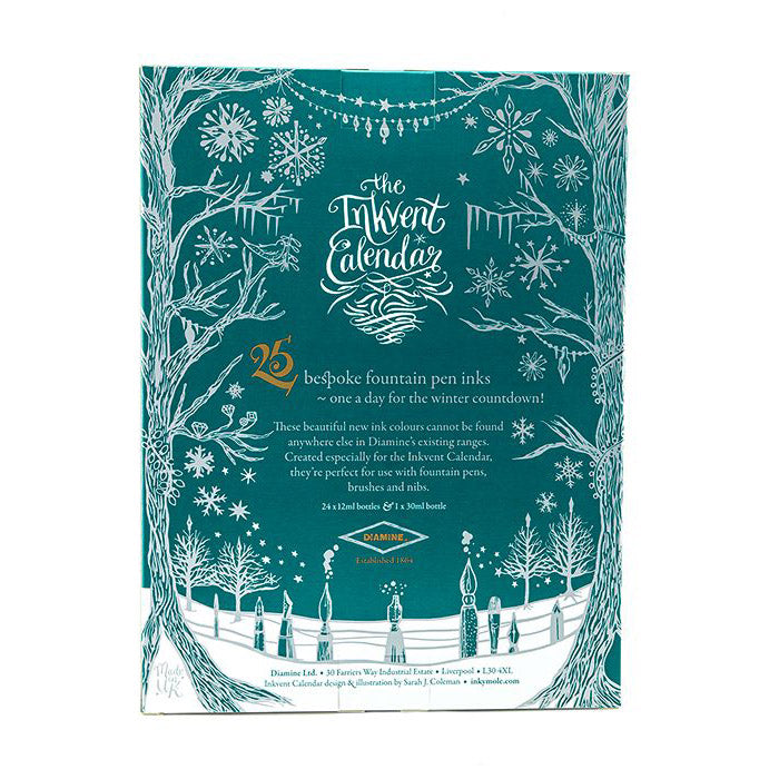 Calendrier InkVent Teal Edition - Set de 25 Encres Diamine