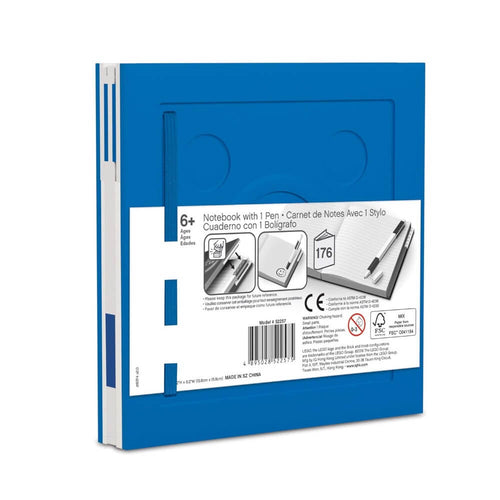 Carnet Carré Bleu à Fermeture avec Stylo Gel LEGO