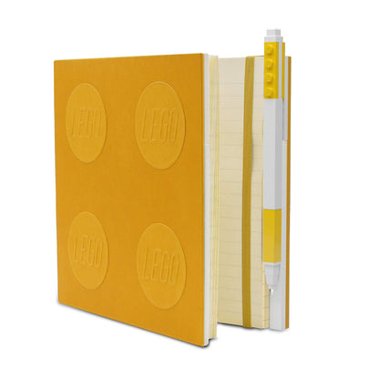 Carnet Carré Jaune à Fermeture avec Stylo Gel LEGO