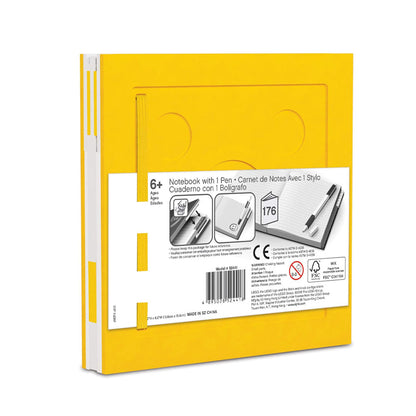 Carnet Carré Jaune à Fermeture avec Stylo Gel LEGO