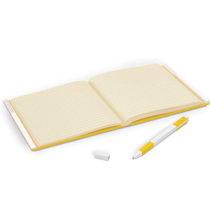 Carnet Carré Jaune à Fermeture avec Stylo Gel LEGO