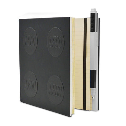 Carnet Carré Noir à Fermeture avec Stylo Gel LEGO