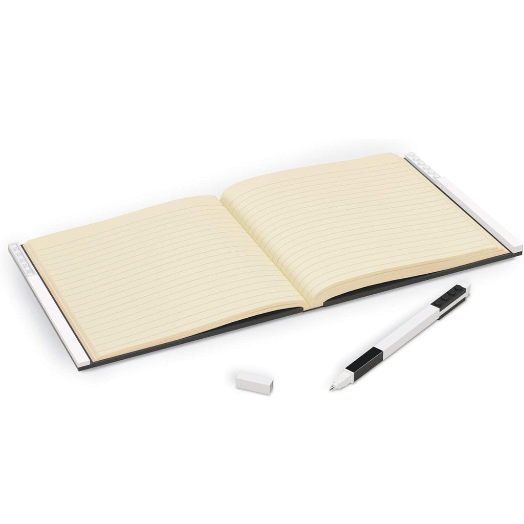 Carnet Carré Noir à Fermeture avec Stylo Gel LEGO