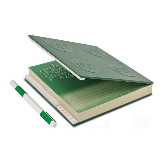 Carnet Carré Vert à Fermeture avec Stylo Gel LEGO