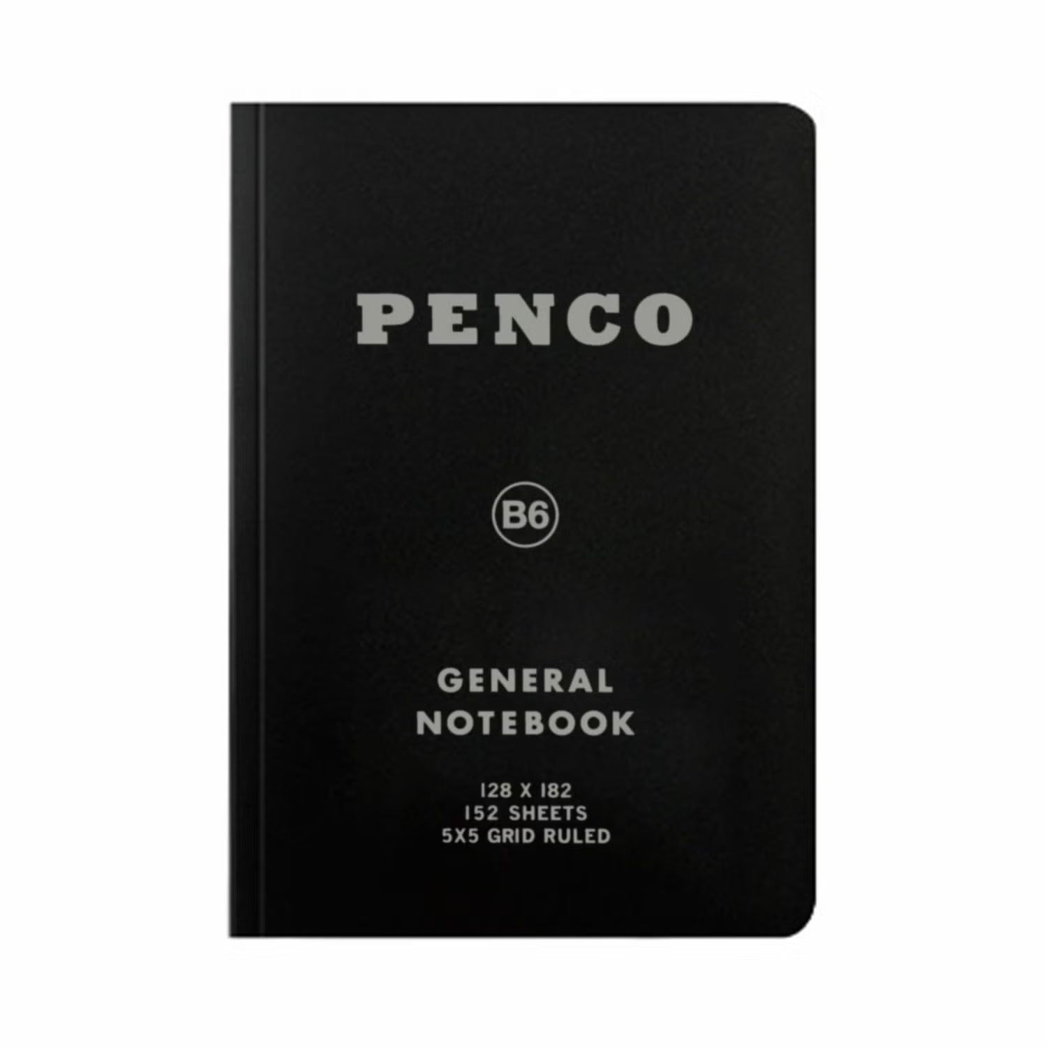 Carnet de Notes B6 à Carreaux Noir Penco
