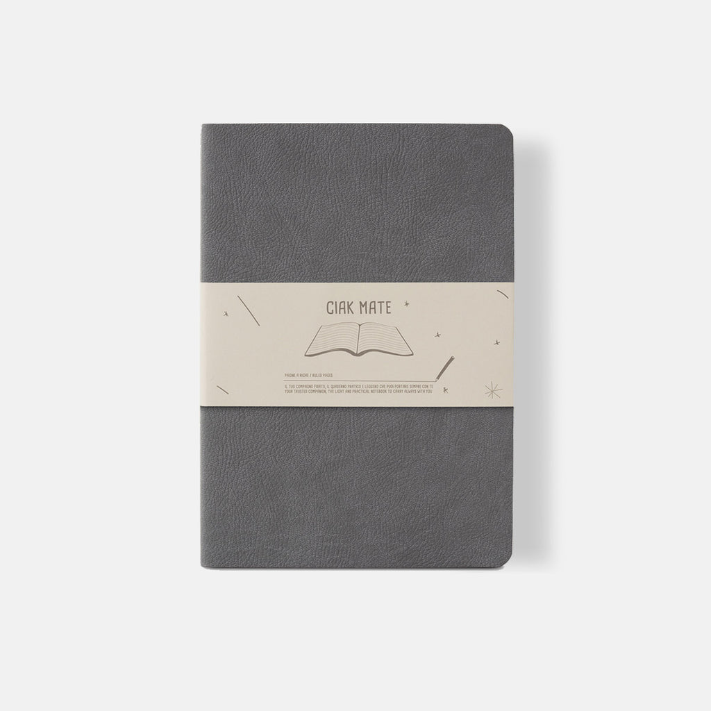 Carnet Souple Ligné Mate 12x17 Gris Ciak