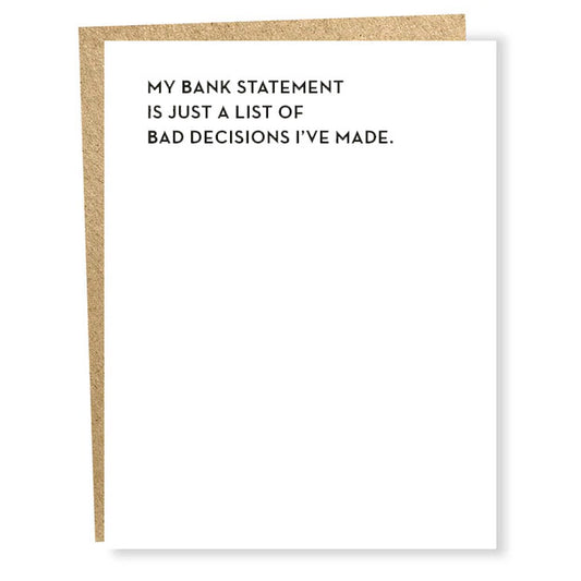 Carte de Vœux Bank Statement #949 Sapling Press
