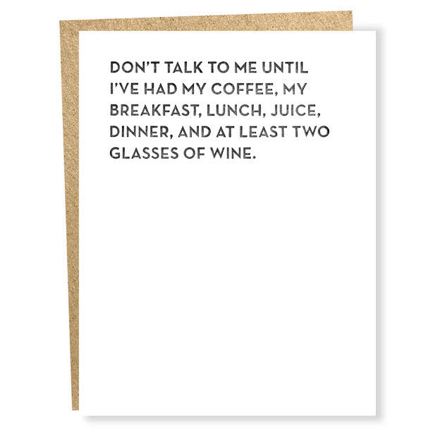 Carte de Vœux Don't Talk to Me #917 Sapling Press