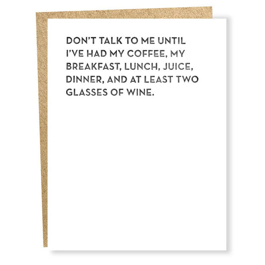 Carte de Vœux Don't Talk to Me #917 Sapling Press