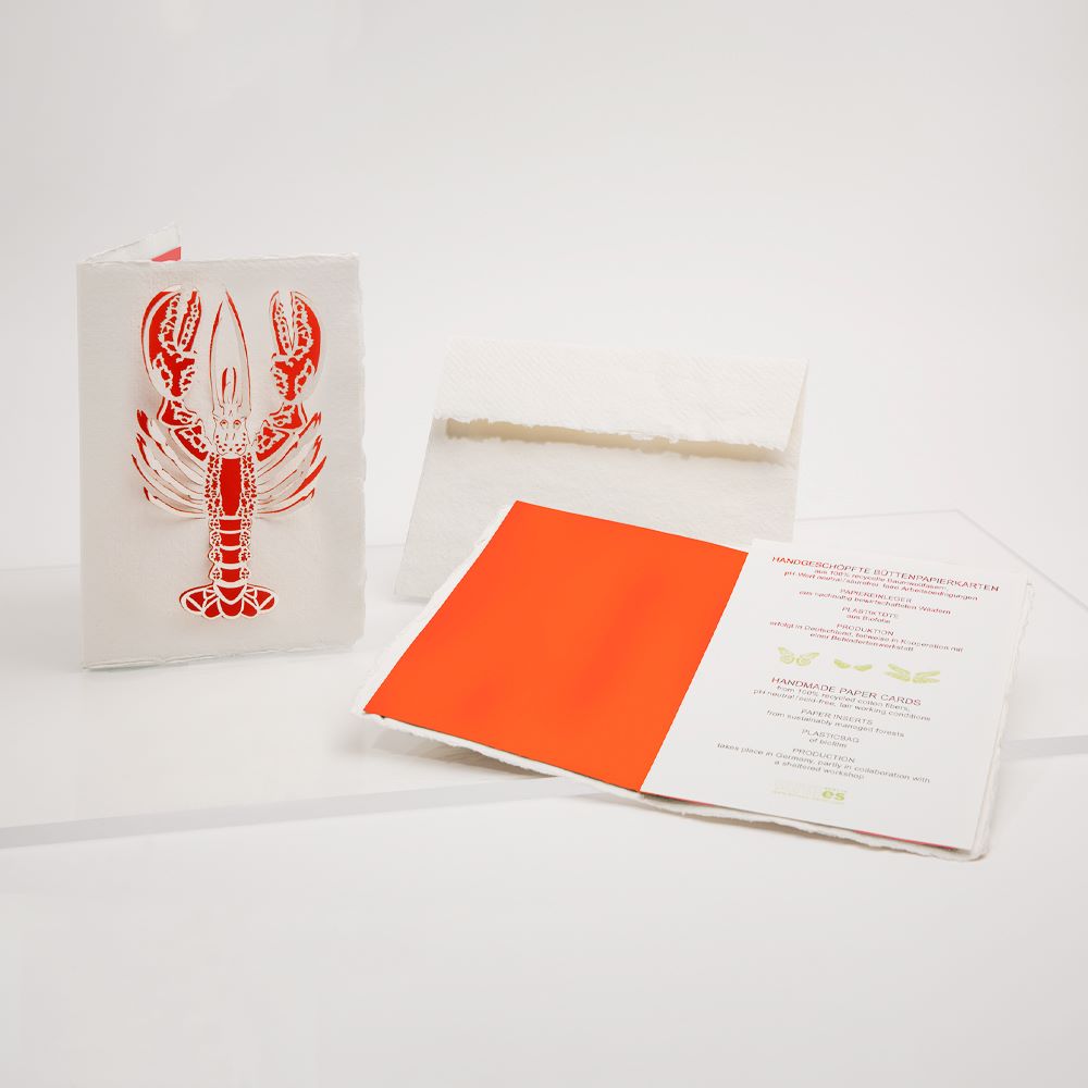 Carte de Vœux en Papier Fait-Main Homard formes Berlin