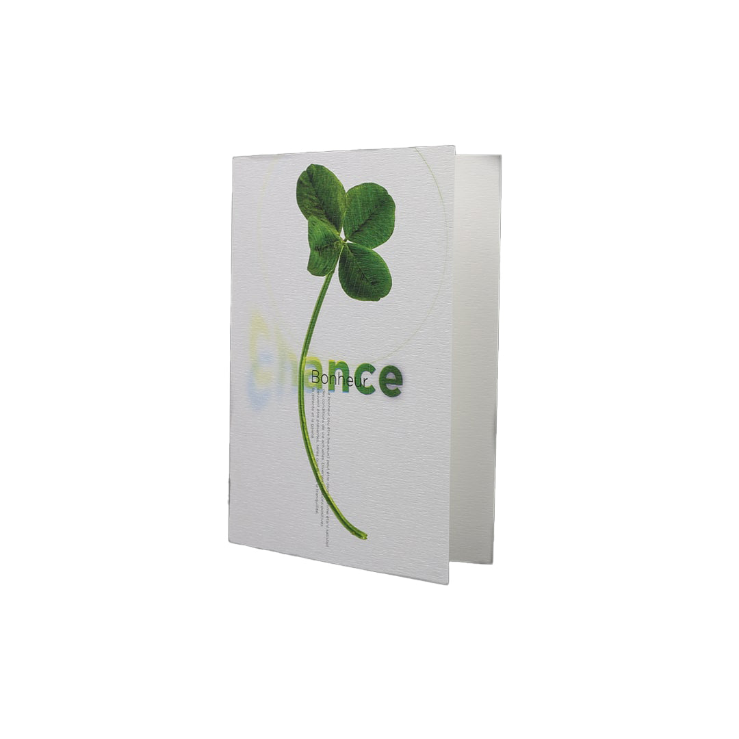 Carte Double Fleur au Mot Chance Éditions MaT