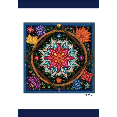 Cartes de Vœux Floral Bouquet avec Fond Noir Monet Lugo