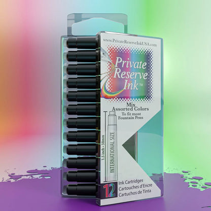 12 Cartouches pour Stylo-Plume Mix Colors Private Reserve Ink