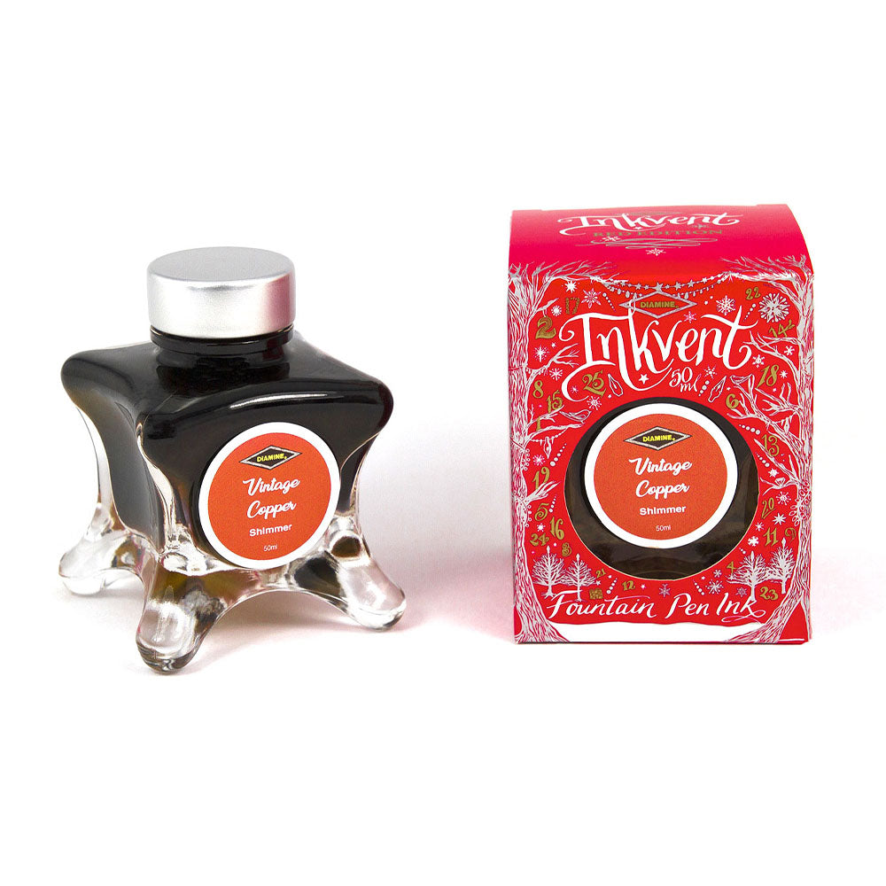 Encre Shimmer Vintage Cooper Inkvent Red Edition 50ml Diamine