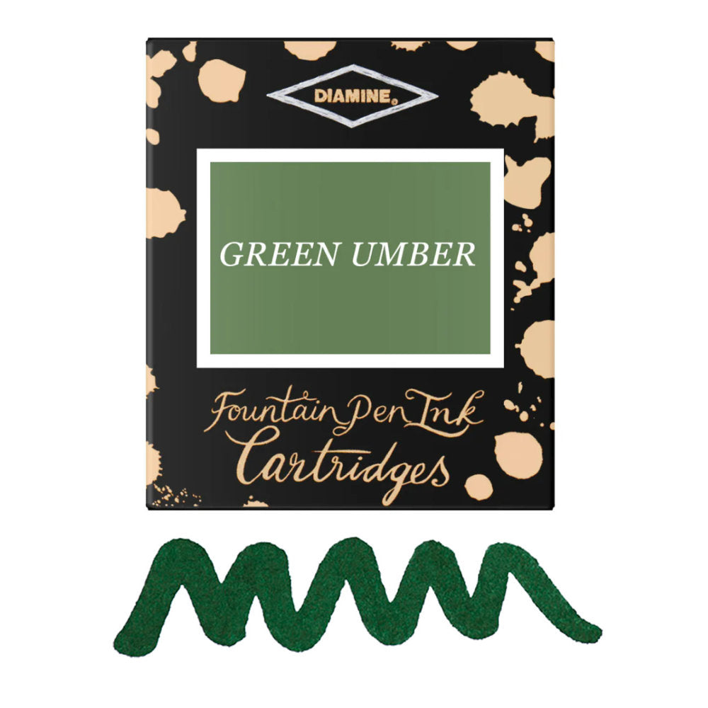 6 Cartouches pour Stylos-Plume Green Umber Diamine